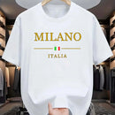 Camiseta masculina milano 100 algodão, moderna, casual, solta, plus size,